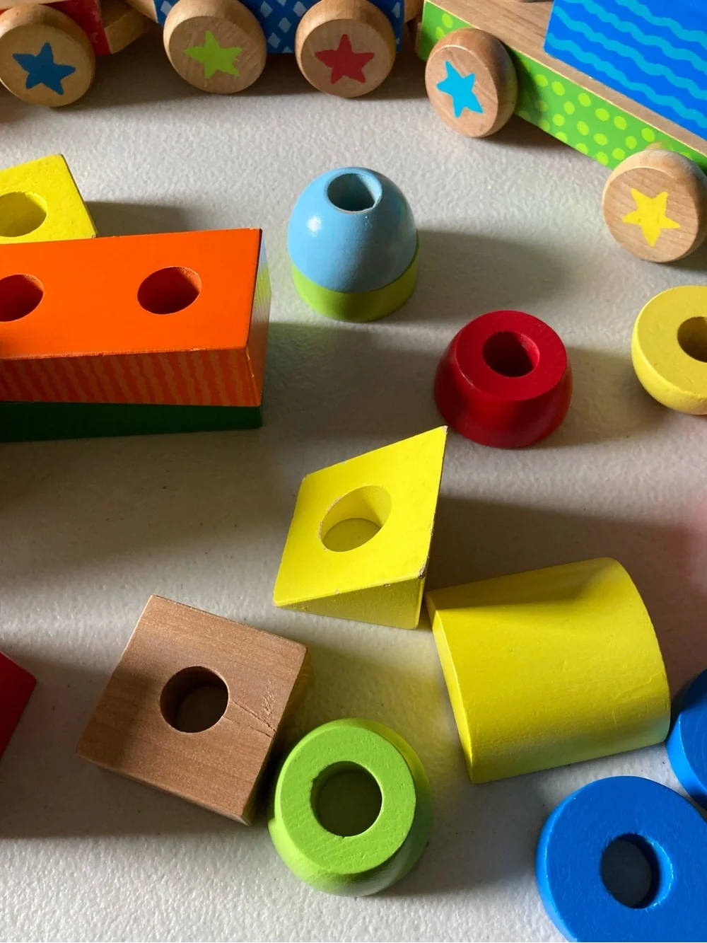 Melissa & Doug Wooden Stacking Train Toy Lot Multicolor, Ages 2+